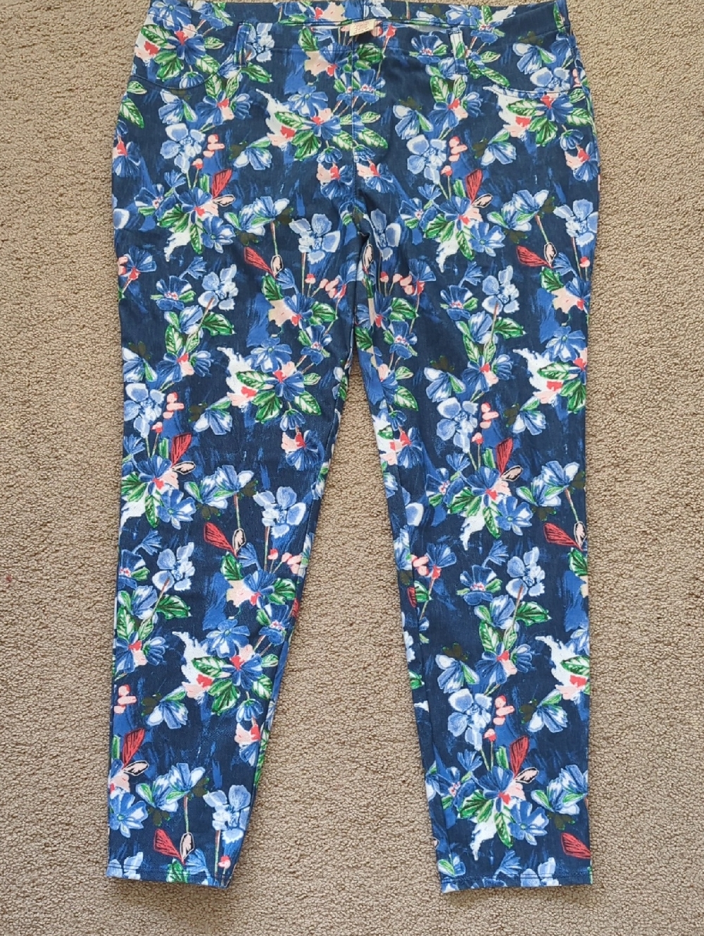 Faded Glory Women's Floral Jegging Skiny Pants Size XXL Size 20